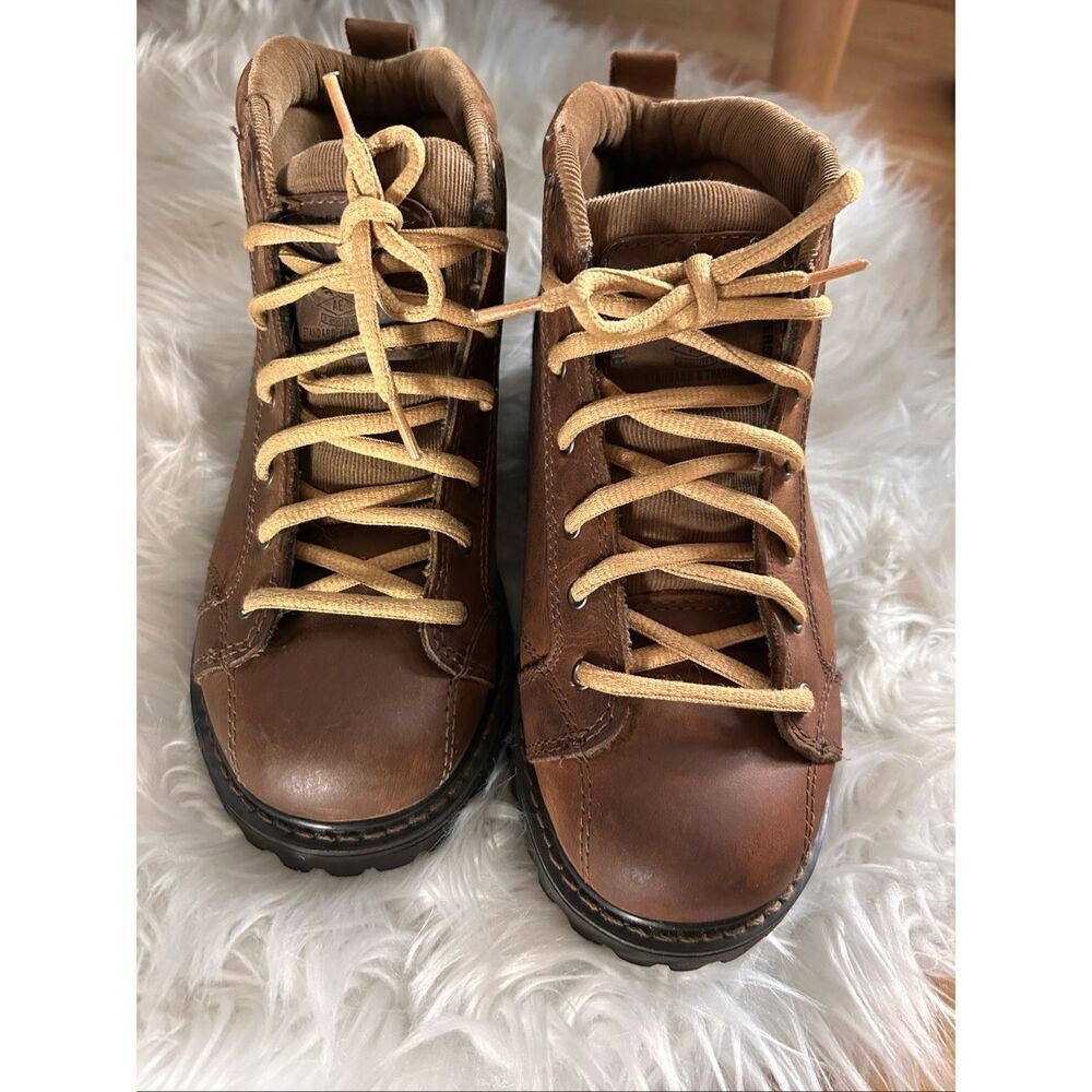 Vintage American Eagle Outfitters Leather Chunky Combat Hiking Brown Boots SZ 7